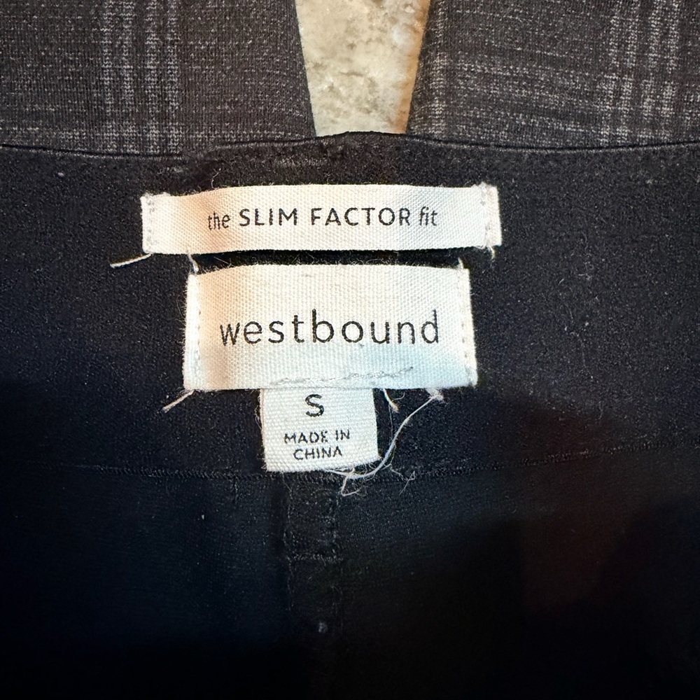 Westbound Slim Factor Fit Gray Plaid Trouser Pants Stretch Straight Leg Work S - Picture 3 of 9